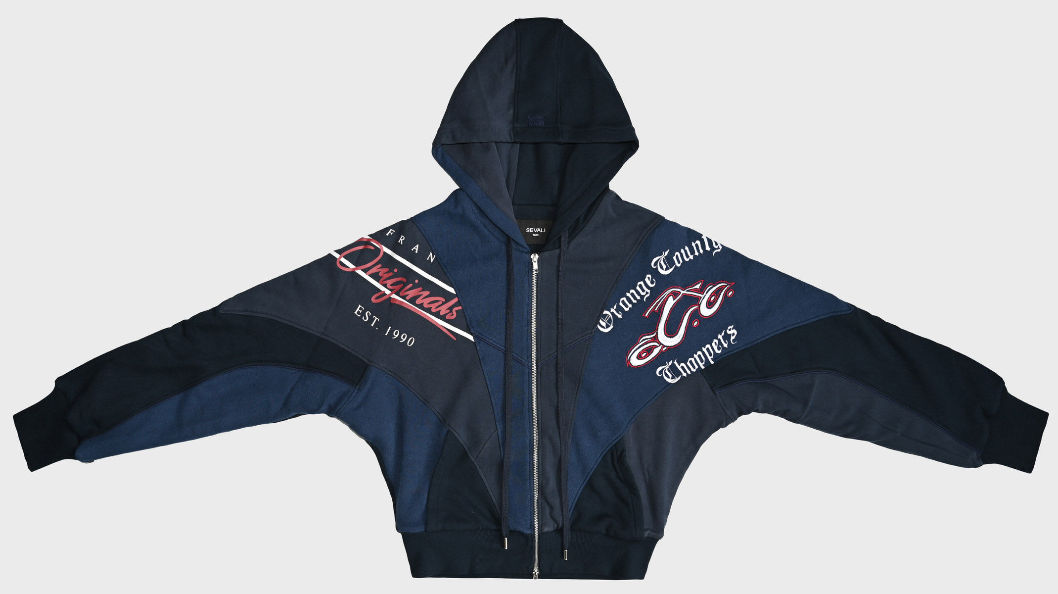 Hybrid Upcycled Blue Hoodie XSmall - Image 3